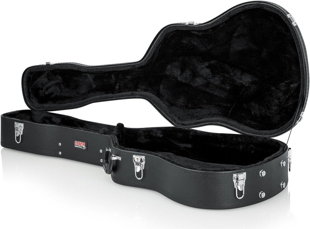 Gator Cases Hard-Shell Wood Case for Acoustic Guitars (GWE-DREAD 12) + Ernie Ball Polypro Guitar Strap (P04037)