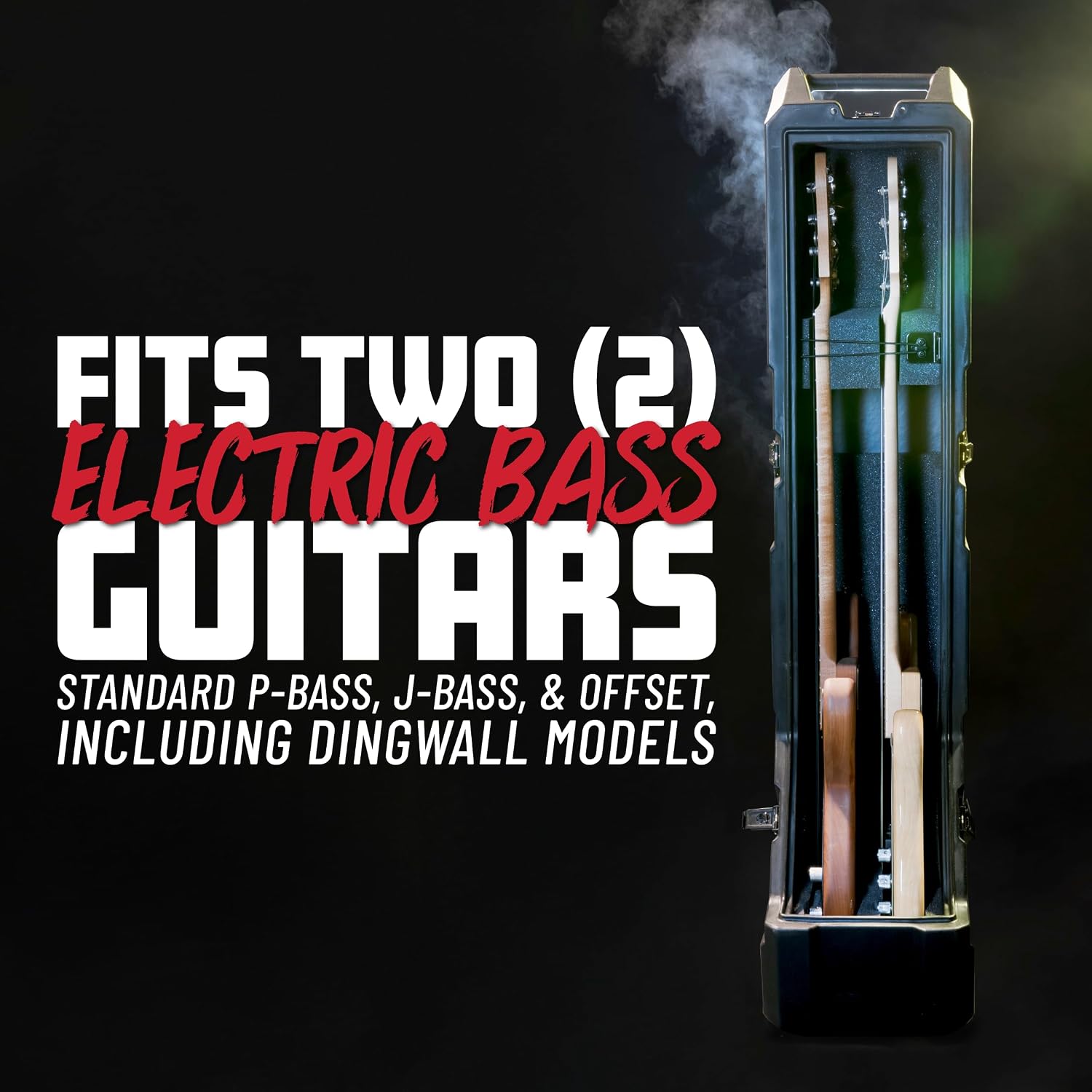 Gator Cases Mini Vault Rack for Two (2) Electric Bass Guitars, (GTR-MINIVAULT-B2)