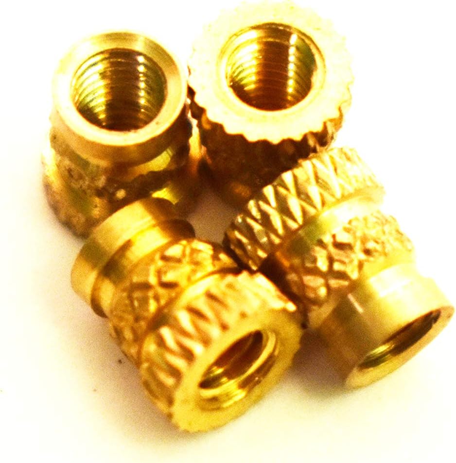 [ J&J Products ] M3 Brass Insert 1000pcs, 5 mm OD, 5.7 mm Length, Female M3 Thread, Heat Sink or Injection Molding Insert,1000pcs