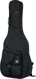 Gator Cases Transit Series Lightweight Acoustic Guitar Gig Bag with Back Pack Straps, Weather Resistant Exterior, and Rubberized Bottom, Charcoal Black Exterior (GT-ACOUSTIC-BLK)