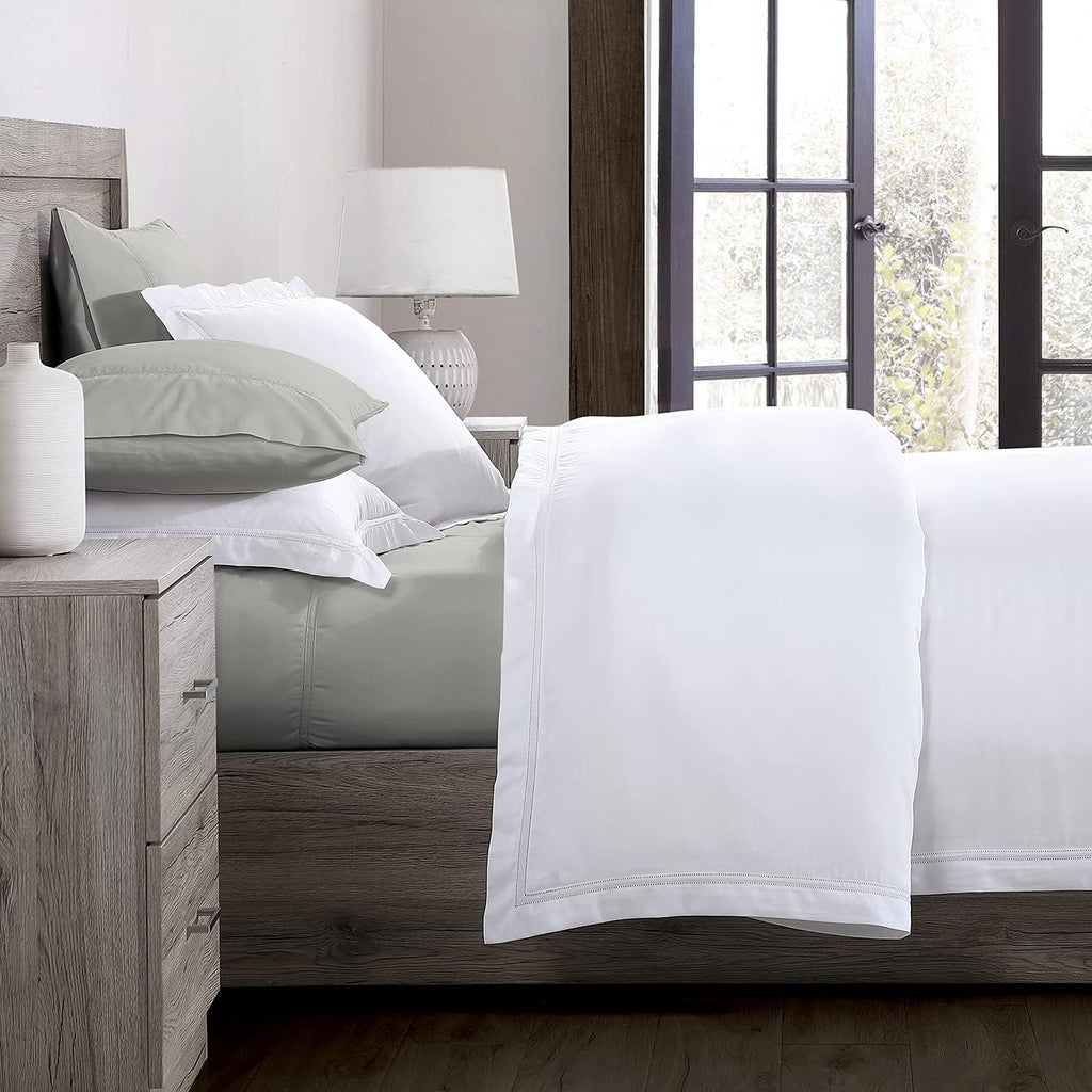 Pure Parima Yalda Sheet Set – 100% Certified Egyptian Cotton, Double-Hem Stitch, Queen, Grey