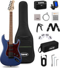 Tostar Electric Guitar Kit with Amp SSS Pickup Beginner Electric Guitar with Gig Bag,Capo,Tremolo, Strap, Picks Stratocaster 39' Full Size Electric Guitars Heavy Metal 6 String for Gifts Satin Blue