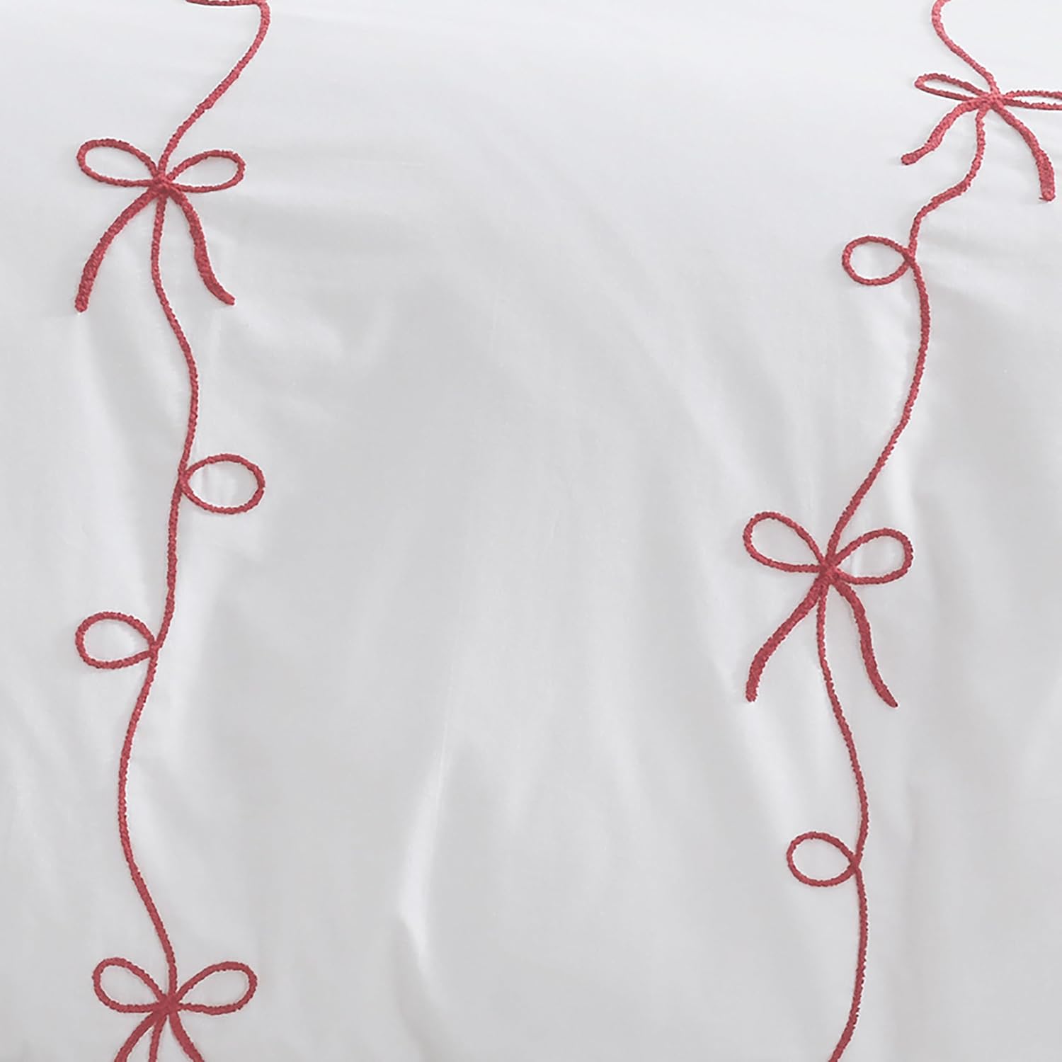 Peri Home Red Bows Bedding 100% Cotton 3-Piece Comforter Set, King