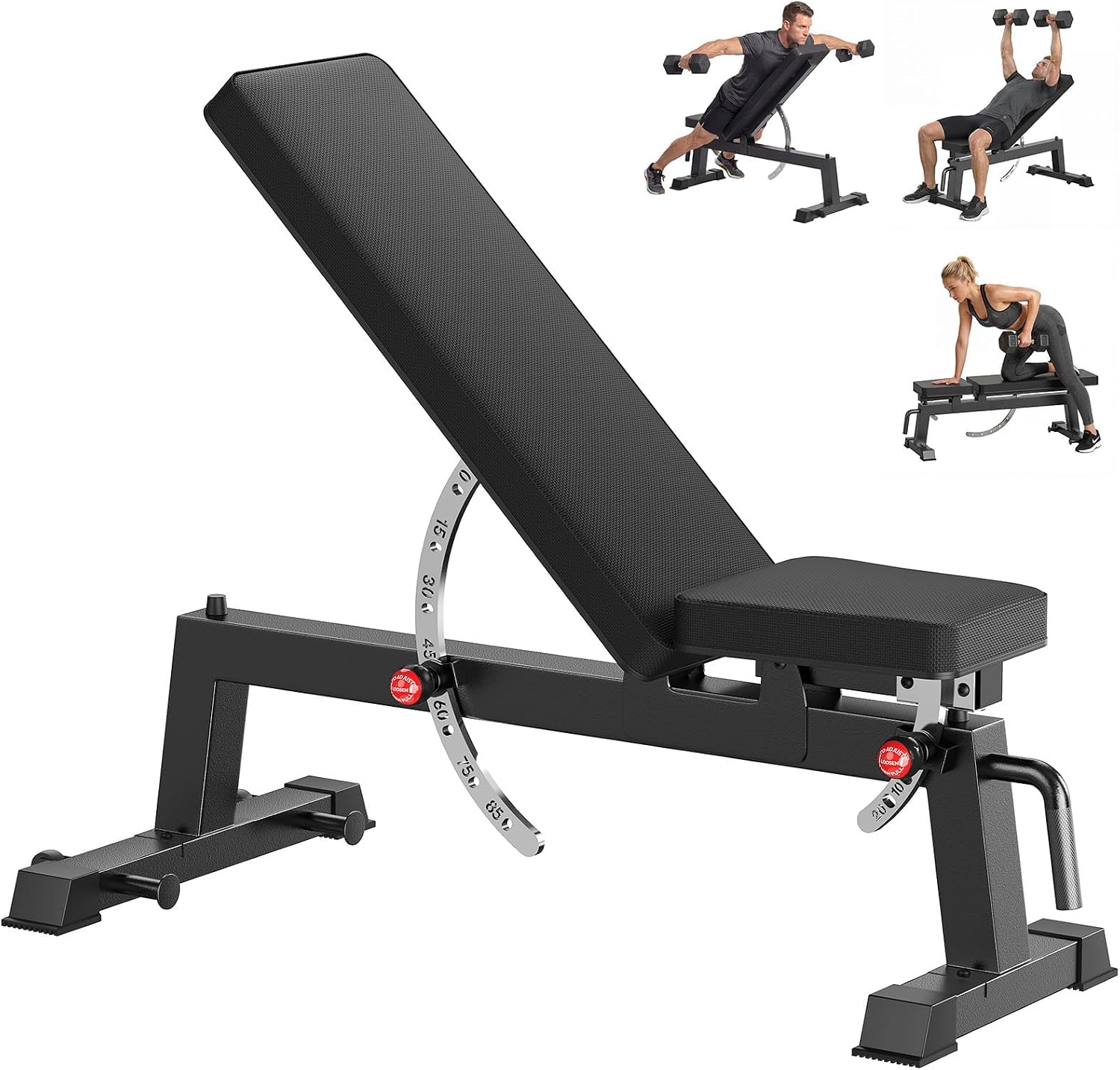 HANDBODE Adjustable Weight Bench for Full Body Workout, 1300 LBS Weight Capacity Bench Press Bench of Home Gym Strength Training, Incline Upright Flat Utility Workout Bench with Fast Adjustment