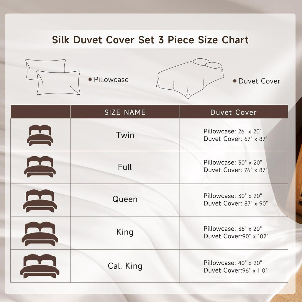 THXSILK 100% Pure Mulberry Silk Duvet Cover Set 3 Piece, 6A+ Grade Luxury Soft Bedding Silk Sheets for Hair and Skin, 1 Pcs Duvet/Quilt/Comforter Cover with 2 Zippered Pillowcases (Cream White, Twin)