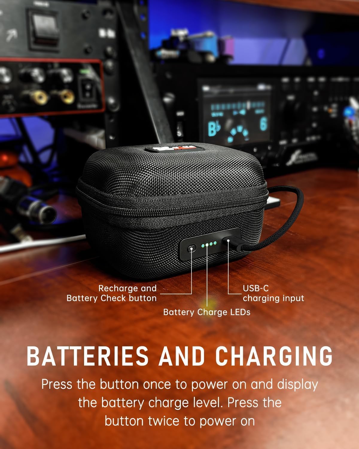 Xvive AC58 Wireless Guitar System 5.8GHz, A58 Guitar Wireless System with Charging Case for Active or Passive Pickup Electric/Acoustic Bass Guitar