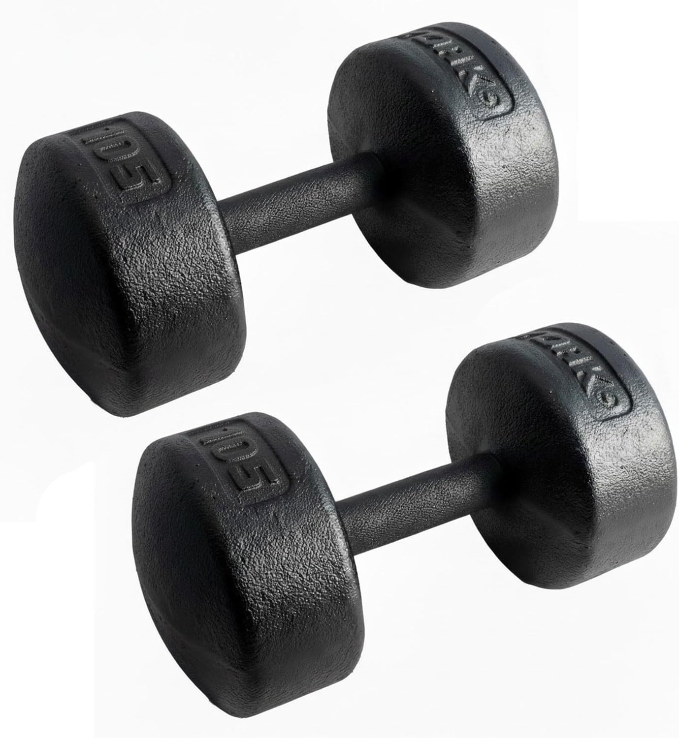 Legacy Solid Round Dumbbell Black – Heavy Duty Cast Iron Hand Weight with Knurled Ergonomic Grip for Strength Training, Muscle Toning, Home Gym Workout – 5 lb to 150 lb In Single & Pair