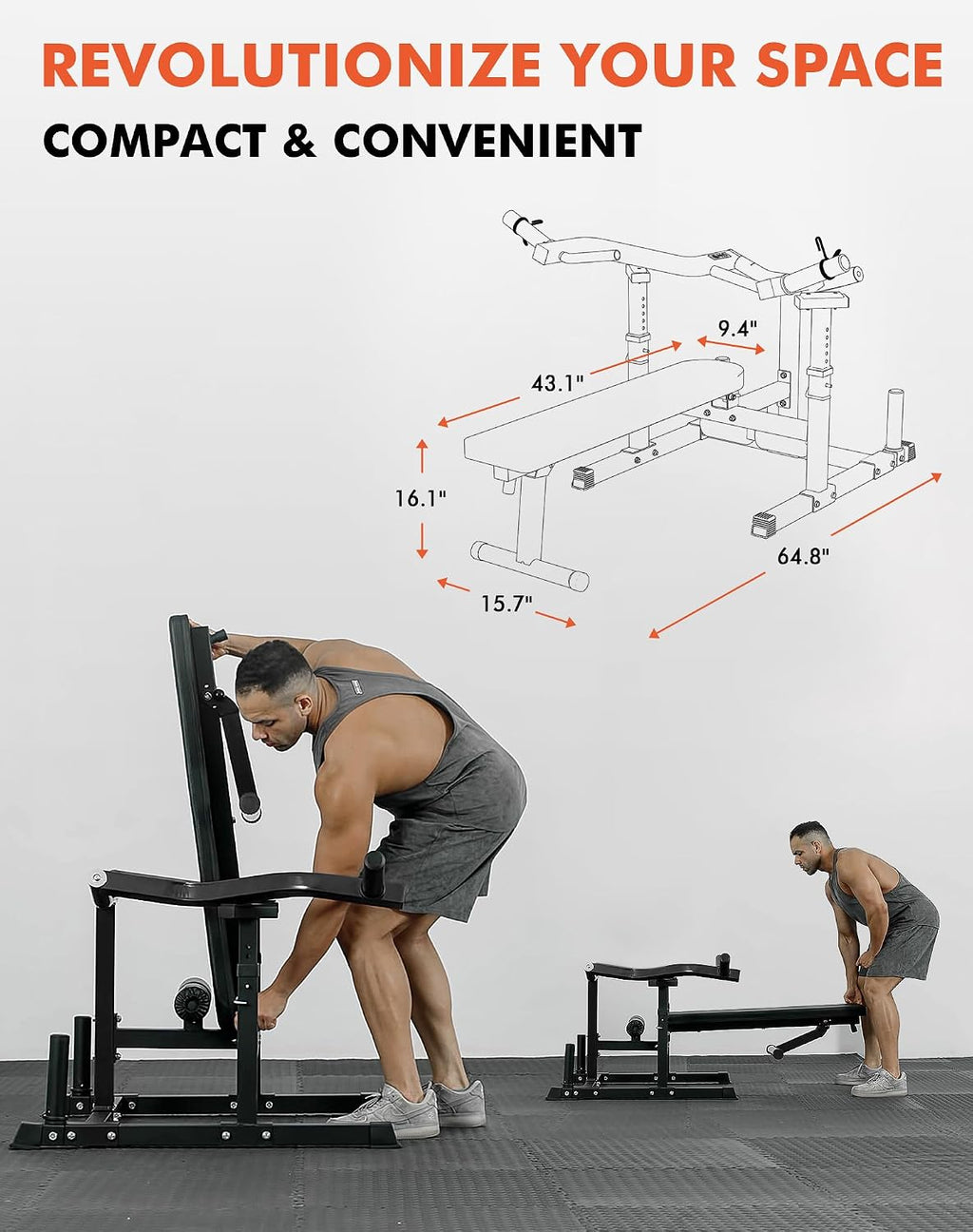 GMWD Chest Press Machine, 1200LBS Bench Press Machine with Independent Converging Arms, Adjustable Flat Incline Bench for Chest, AB Workouts, Shoulder Home Gym Equipment, V1