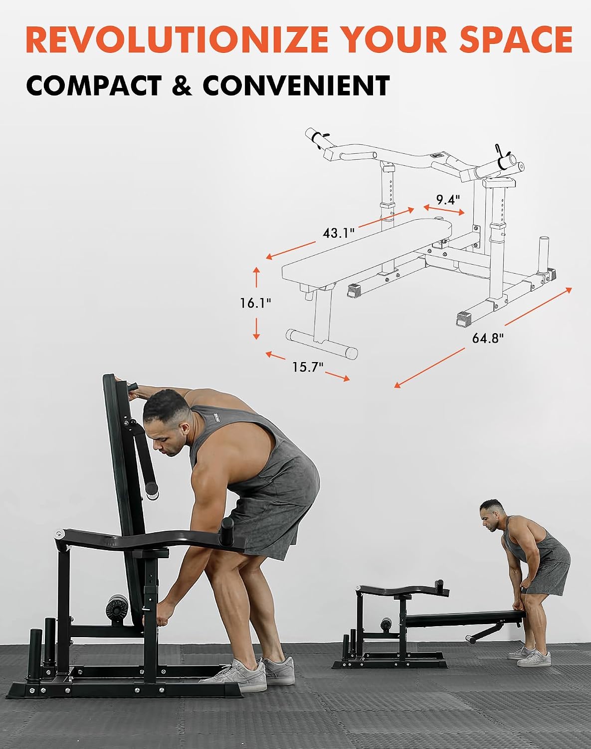 GMWD Chest Press Machine, 1200LBS Bench Press Machine with Independent Converging Arms, Adjustable Flat Incline Bench for Chest, AB Workouts, Shoulder Home Gym Equipment, V1