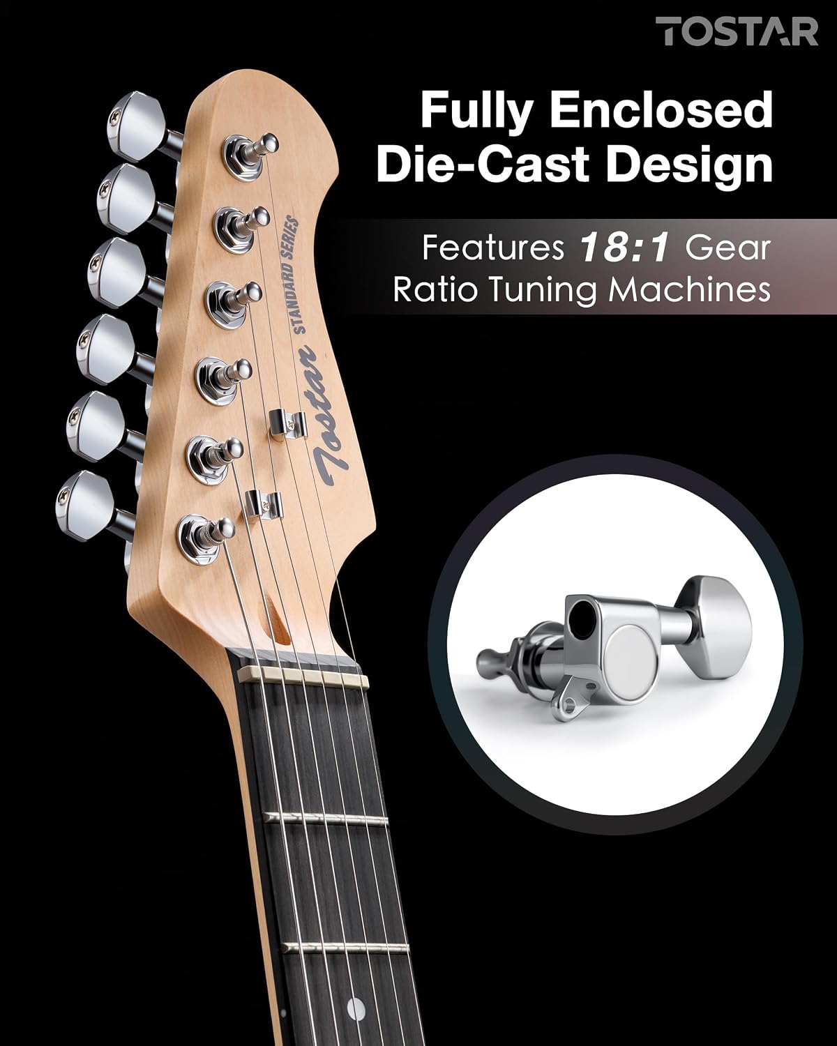 Tostar 39' Full Size Electric Guitar Kit For Beginners and Adults, SSS Pickup Guitarra Electrica Set Includes Tremolo Bridge, Lightweight Matte Finish, Amp, Strings, Gig Bag, Birthday Gifts, Champagne