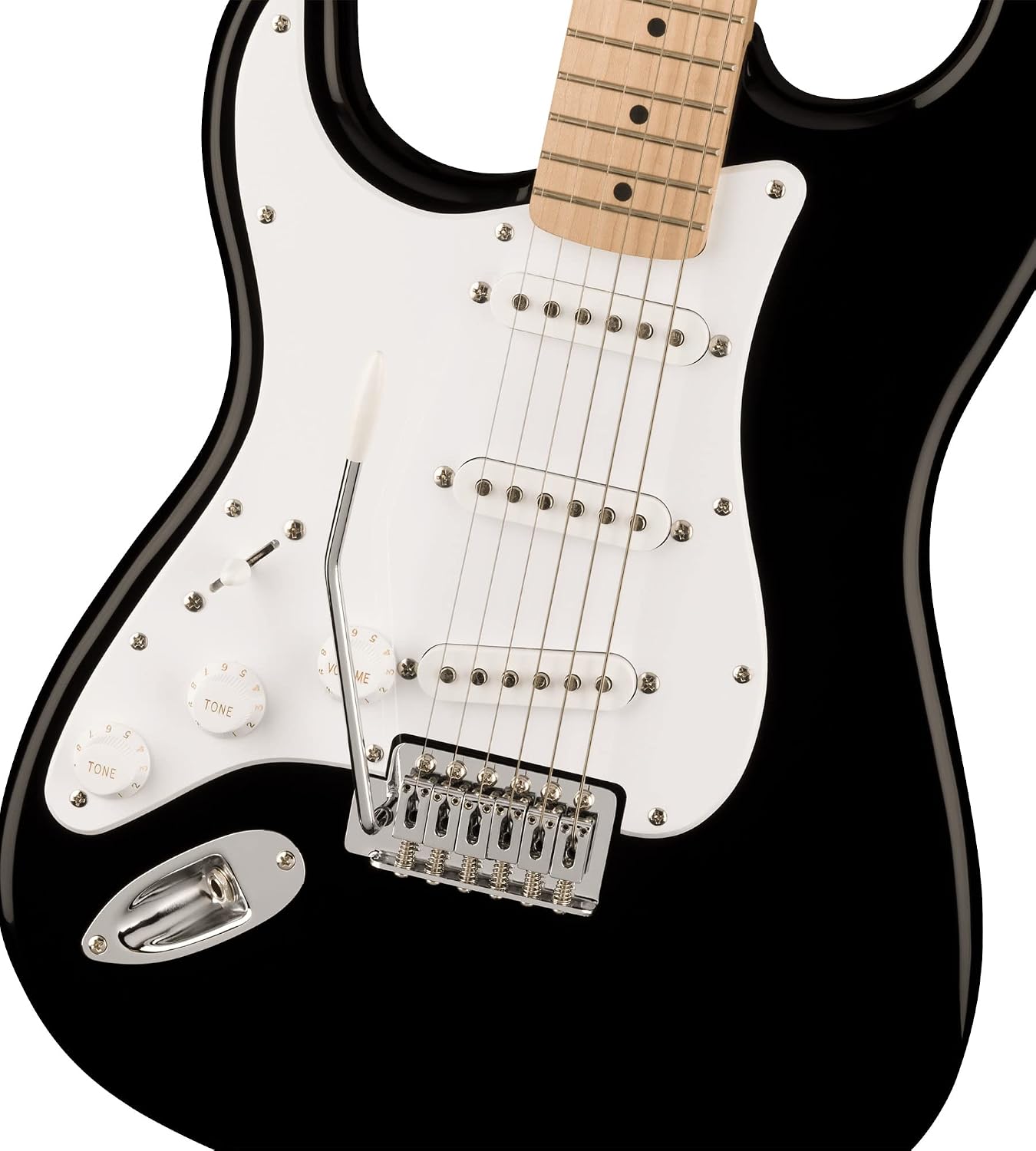 Fender Squier Sonic Stratocaster Left-Handed - Black Bundle with Frontman 10G Amp, Cable,Tuner, Strap, Picks, and Austin Bazaar Guitar DVD