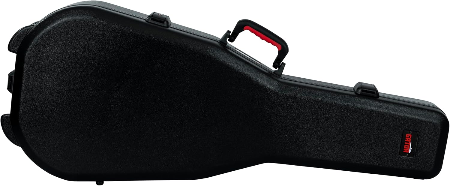 Gator Cases Molded Flight Case For Acoustic Dreadnought Guitars With TSA Approved Locking Latches, (GTSA-GTRDREAD)