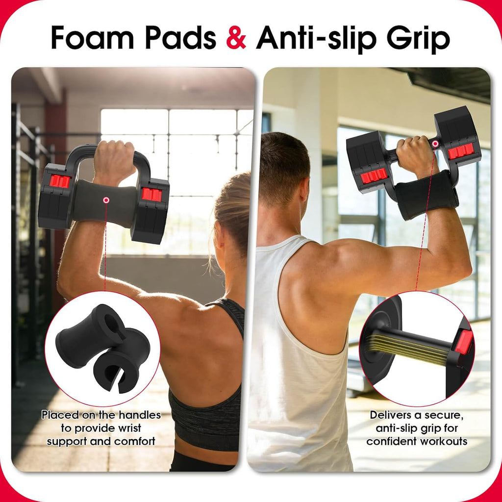 Adjustable Dumbbell Set, 4 Levels Weights Dumbbell Set with Each 5lb/10.3lb/15.4lb/20.5lb, Adjustable dumbbells Paired with ergonomic Handle for Home Gym Strength Training