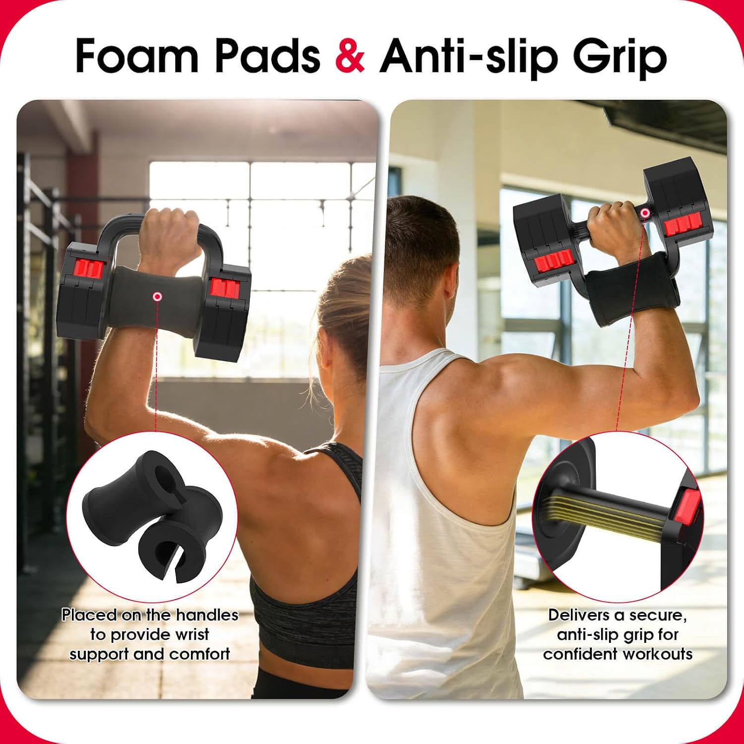 Adjustable Dumbbell Set, 4 Levels Weights Dumbbell Set with Each 5lb/10.3lb/15.4lb/20.5lb, Adjustable dumbbells Paired with ergonomic Handle for Home Gym Strength Training