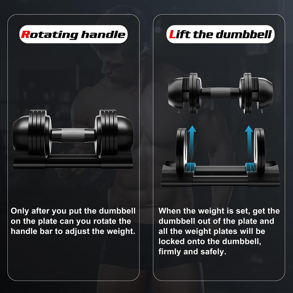 Adjustable Dumbbell Set 22lbs pair adjustable dumbbell- Perfect for Strength Training and Fitness Workouts