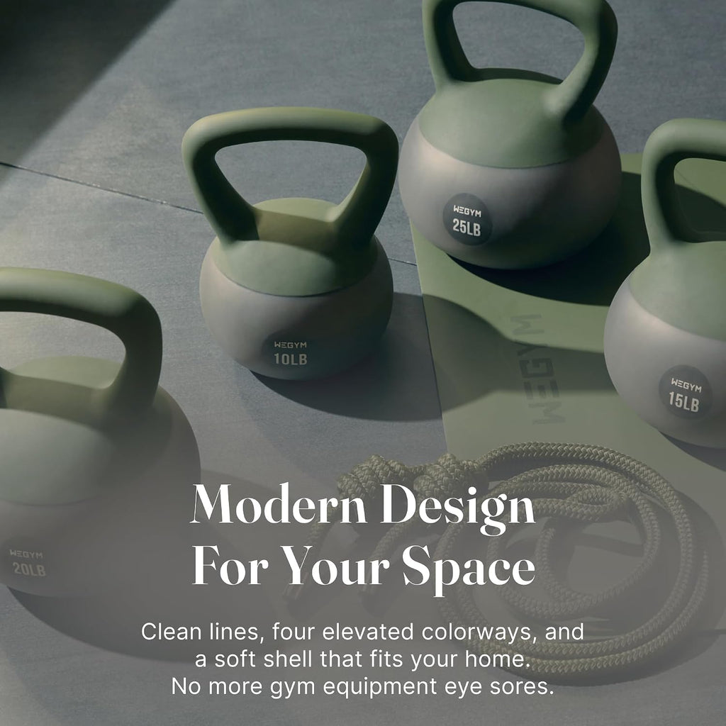 WeGym Soft Kettlebells with Cushioned Impact-Resistant Base and Anti-Slip, Wide-Grip Handle for Home Workouts, Weightlifting, and Full Body Strength Training