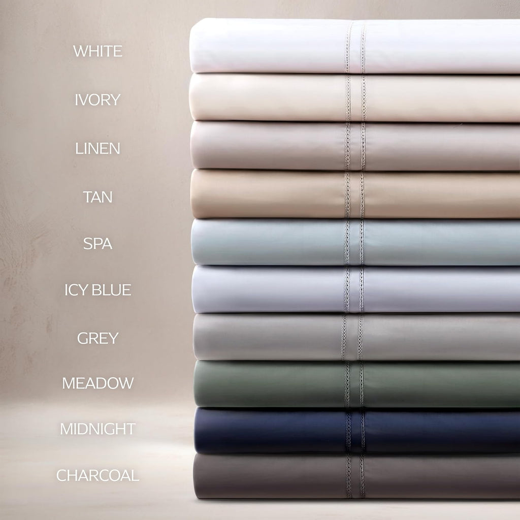 Pure Parima Yalda Sheet Set – 100% Certified Egyptian Cotton, Double-Hem Stitch, California King, Meadow