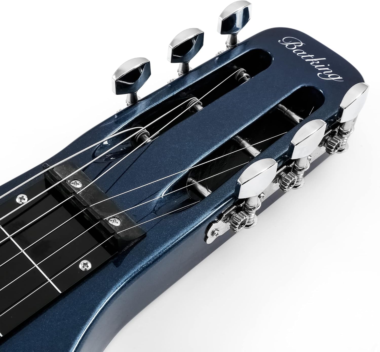 Batking Lap Steel Guitar 6 String Slotted Head Stock Electric Slide Guitars Blue Color
