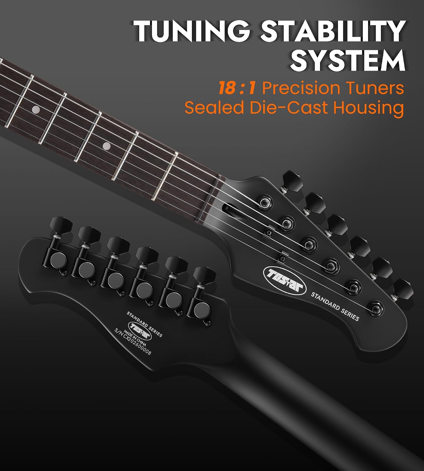 Tostar Electric Guitar: P90 Pickups, TOM Bridge & Smoked Matte Finish, 3-Way Switch, 39' Solid Body Electric Guitar for Intermediate Players, Guitarra Eléctrica Kit, Musical Birthday Gifts, Black