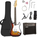Soulmate Electric Guitar Kit for Beginner 39' HSS Pick Up Solid Body Full Size Electric Guitar for Starter with Amplifier, Bag, Capo, Strap, String,Cable, Picks(Sunburst)