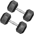 Hex Dumbbell Set, 10-80 lb Rubber Encased Hex Dumbbells, Home Gym Dumbbells for Women & Men, Muscle Toning, Strength Building and Full Body Workout(35 LB Pair)