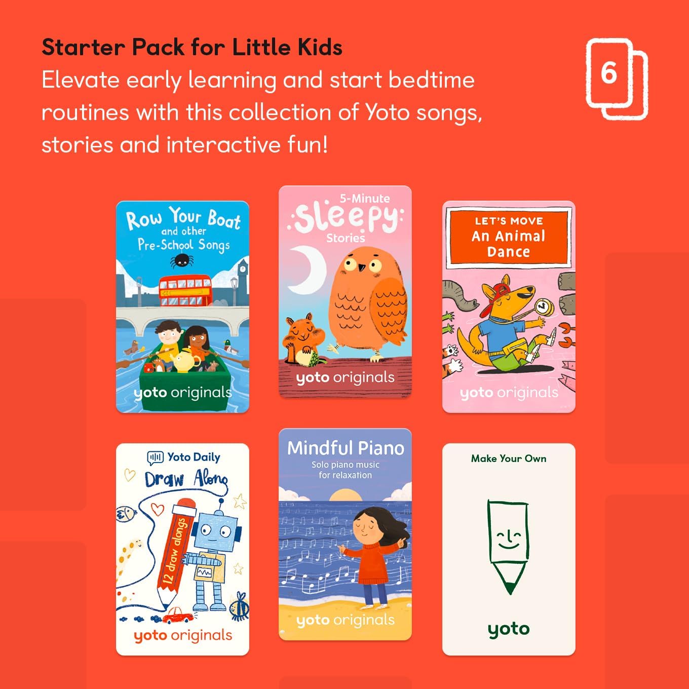YOTO Player (3rd Gen.) + Starter Pack for Little Kids Bundle – Kids Bluetooth Audio Speaker, All-in-1 Screen-Free Device for Stories Music Podcasts Radio White Noise Thermometer Nightlight