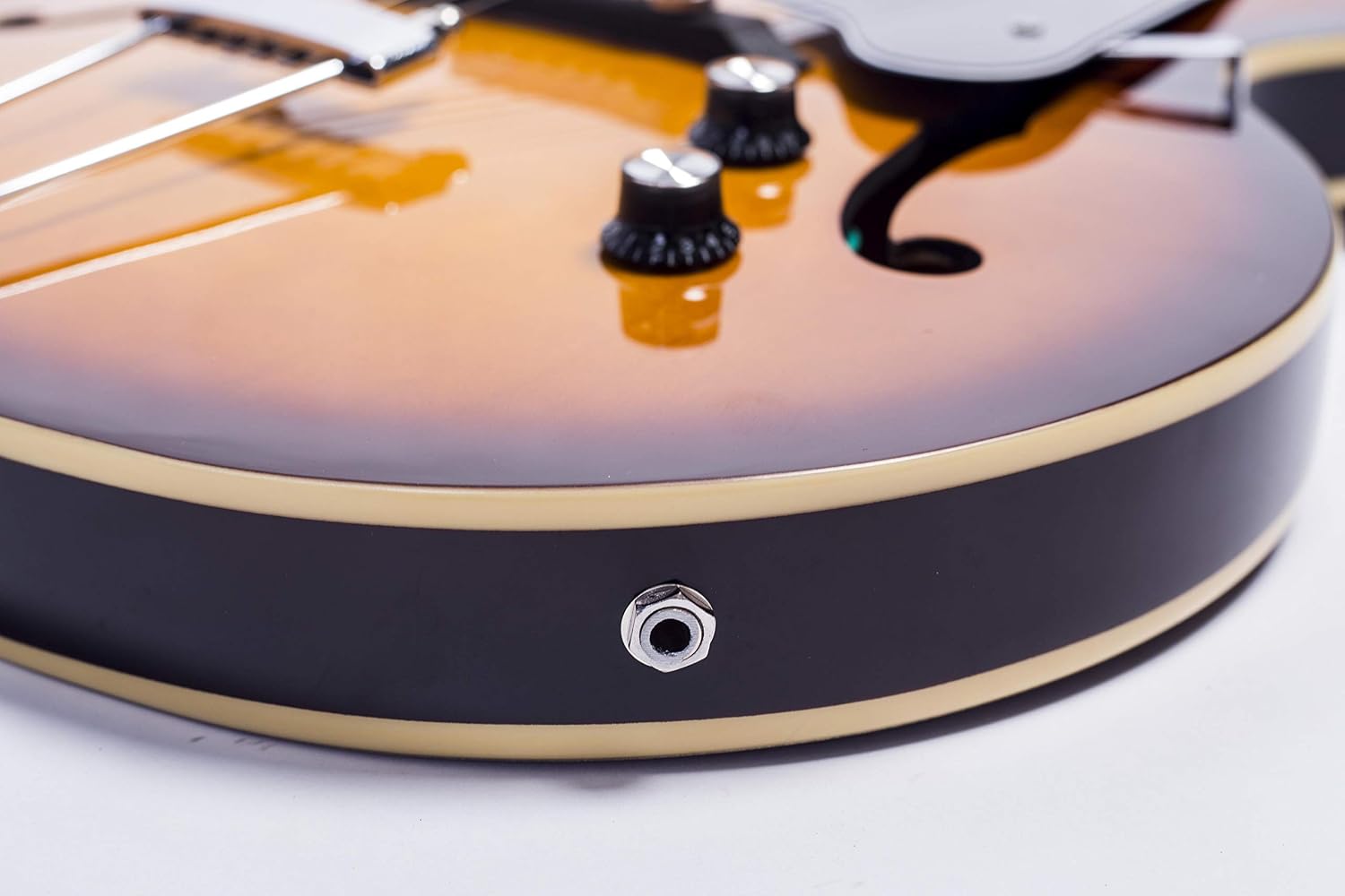 GROTE Jazz Electric Guitar Hollow Body Chrome Hardware P90 pickup (Vintage Sunburst)