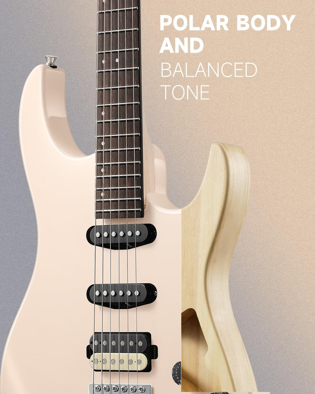 Donner DMT-66 Solid Body Electric Guitar Kit for Beginners, Full Size 39 Inch Electric Guitar with HSS Pickups, Poplar Body, Maple Neck, Starter Guitar with Gig Bag, Strap, Whammy Bar, Wrench, Pink