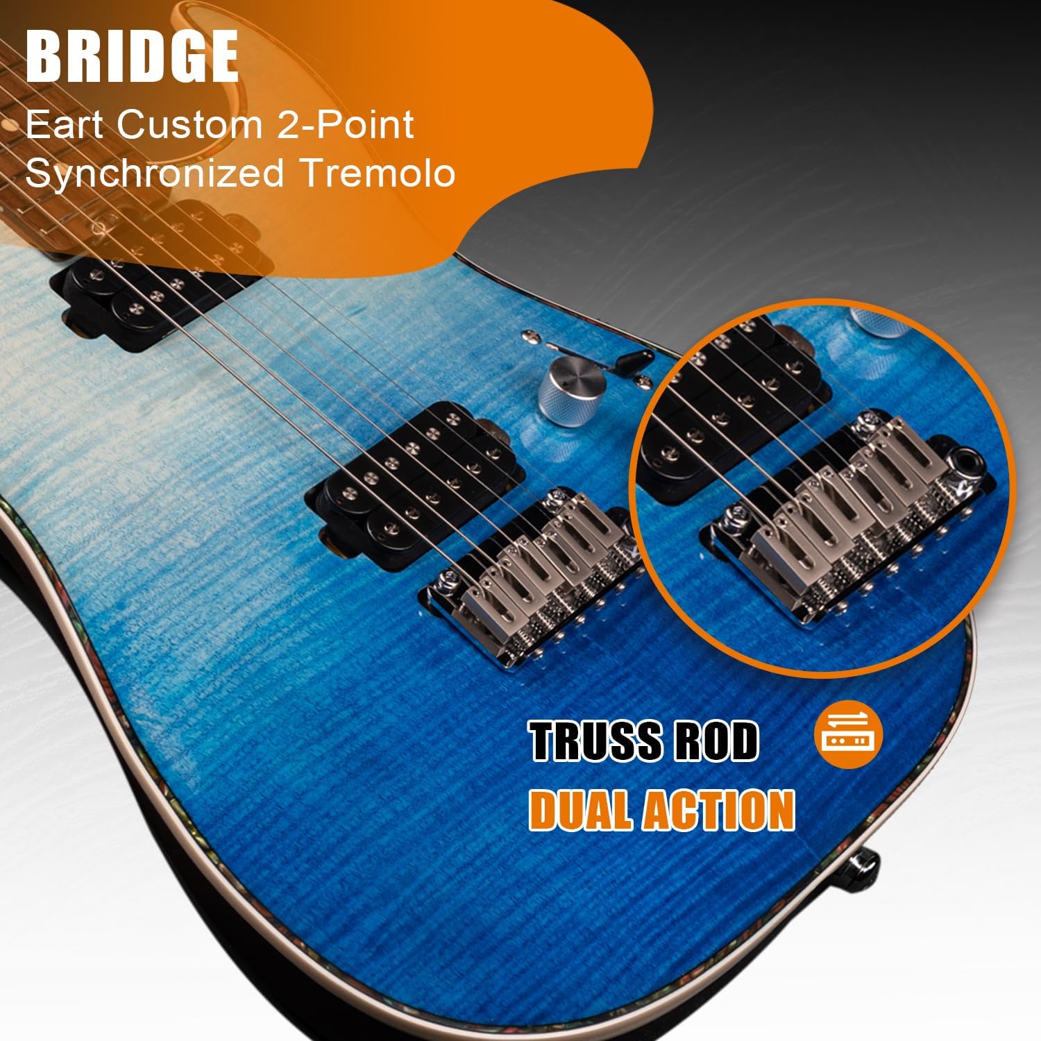 EART EYP-Elite Soild Body Electric Guitar with Roasted Mahogany Custom Artones-HBC115 Pickups NK-Arch-Top Body