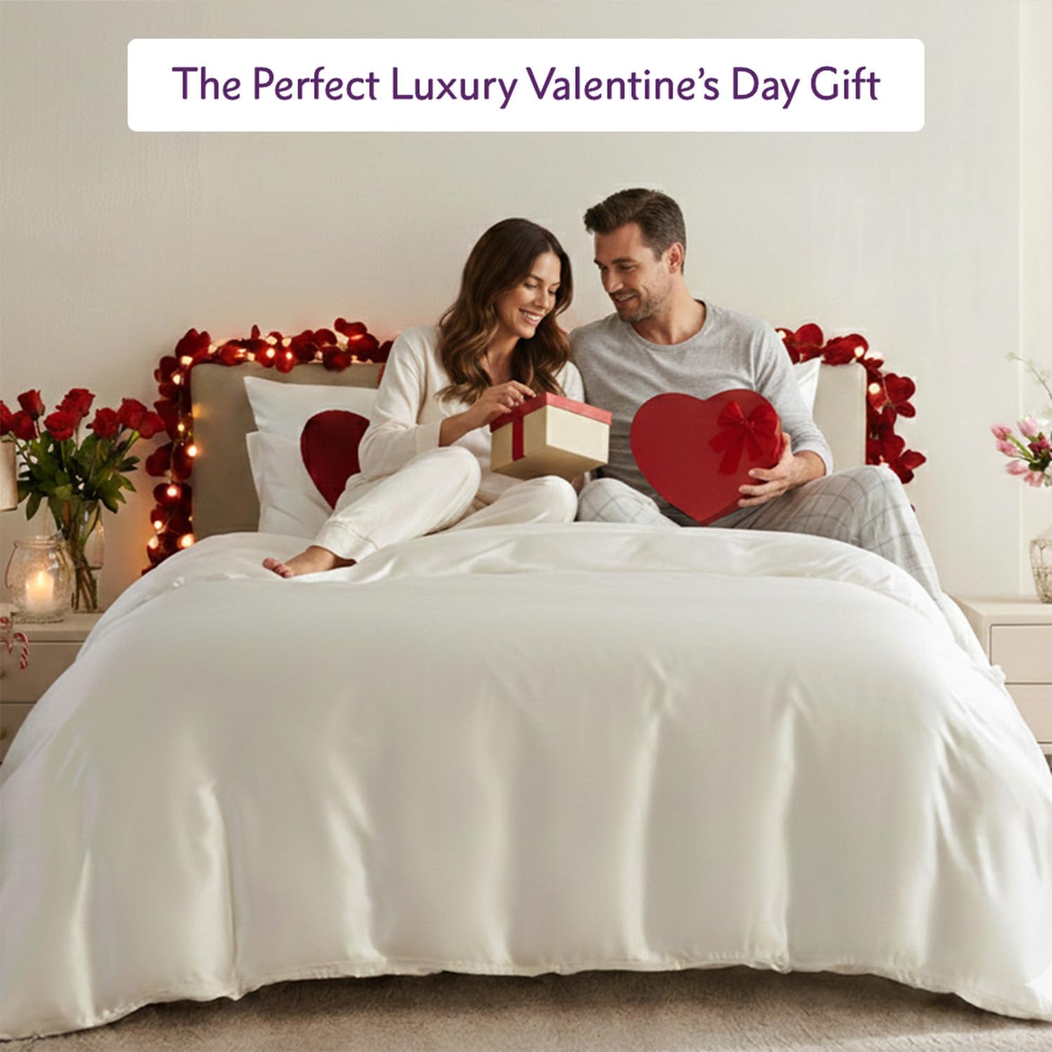 Mulberry Park Silks - 22 Momme 100% Mulberry Silk Sheets - Full Size Bed Set - 16' Pocket - Luxurious Bed Sheets & Pillowcases, Skin-Friendly & Breathable - Charmeuse Silk for Hair Care - White