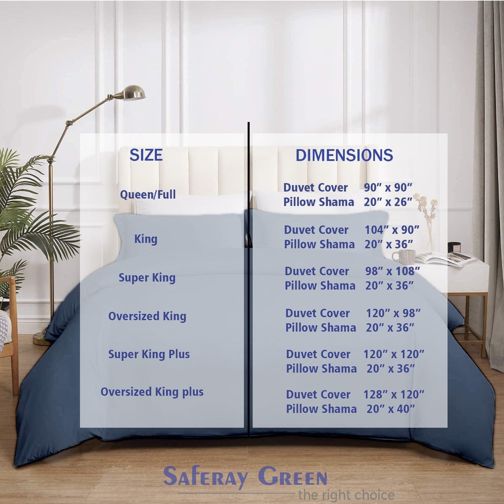 Steel Blue Duvet Cover Set Large Alaskan King Size 1 Duvet Cover with 2 Pillow Shams 3-Pc Comforter Cover with Zipper Closure & Corner Tie 100% Egyptian Cotton (136x120 Inch, Steel Blue)