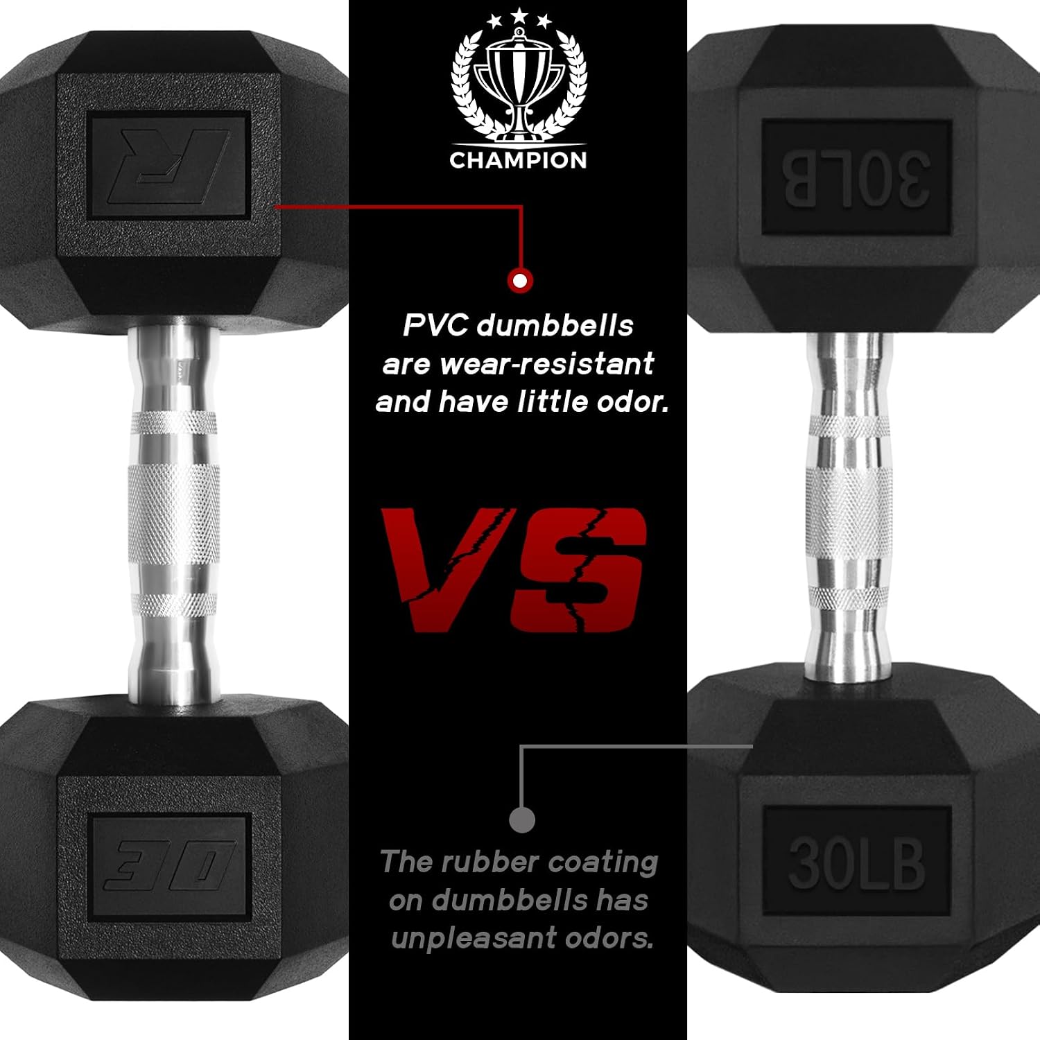 Ritfit 5-650 LBS PVC Encased Hex Dumbbell Sets with Optional Rack for Home Gym, Hand weight with Chrome Handle for Strength Training,Workouts
