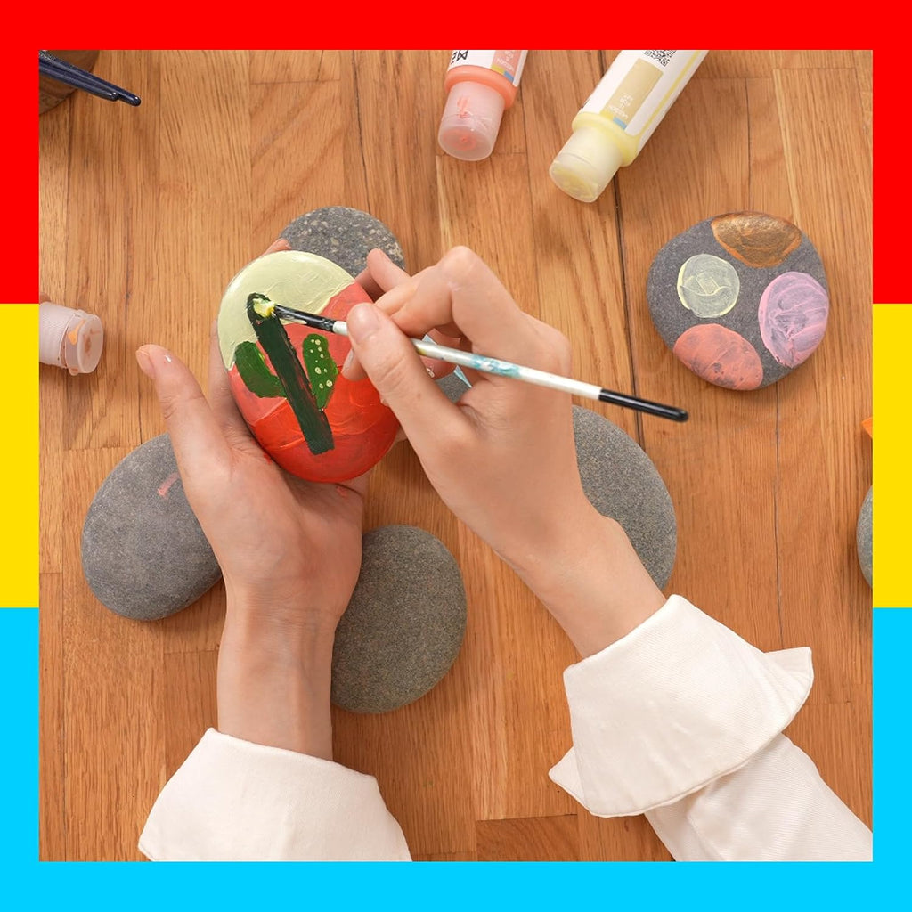 MEEDEN Bulk Acrylic Paint Set: 12 Colors 1 L /33.8 oz Large Acrylic Paint with Pump Lid - Soft Body Art Paints for Canvas, Studio, School, Wall & Poured Paintings