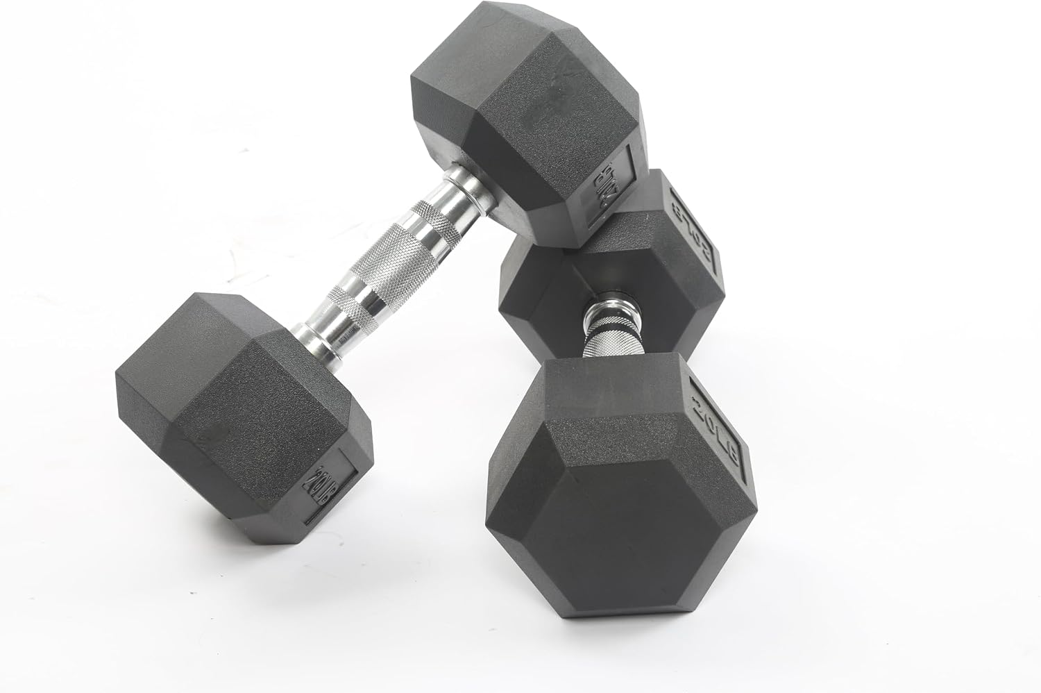 60 LB-100 LB Hex Dumbbells Set, PVC Coated Exercises & Fitness Dumbbell Weights Set for Strength Training Home Gym, 60 LBS (5x2+10x2+15x2), 100 LBS (20x2+30x2), Black
