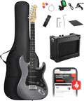 DONNER DST-80 Electric Guitar 39' Beginner Electric Guitar Kit with Amp, Classic SSS Pickup Complete with Gig Bag, Tuner, Capo, Strap, Picks, and Free Online Lessons