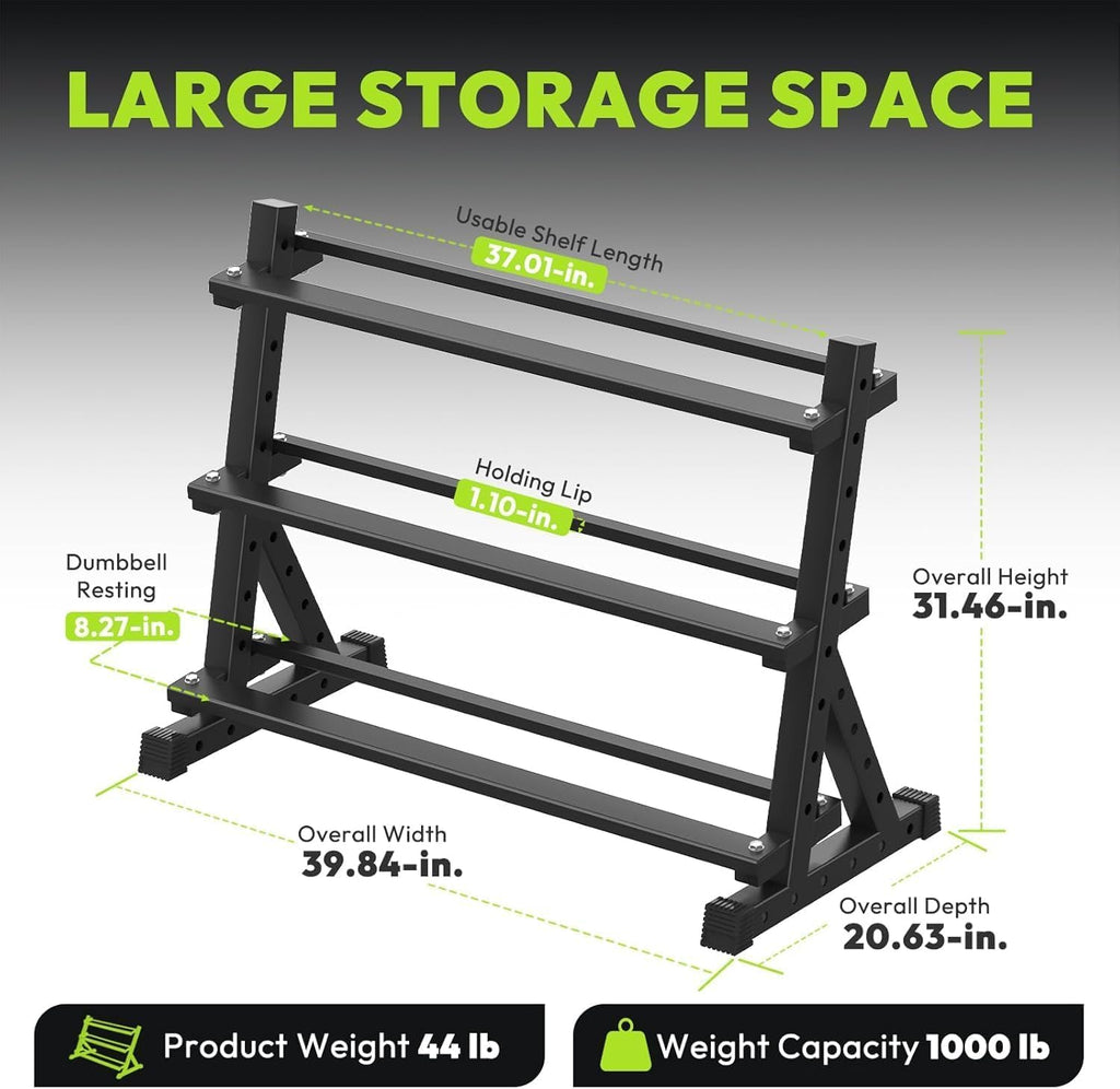 HANDBODE Hex Dumbbell Set with Rack, 300-840 lb Rubber Coated Fixed Weights Sets with Heavy Duty Storage Stand, Hexagon Shape, Multiple Weight Options Home Gym Equipment for Strength Training