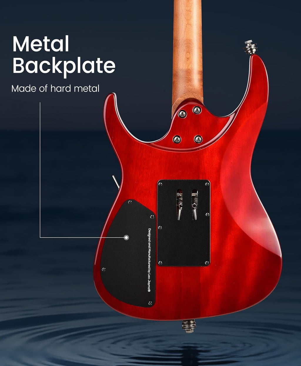 Leo Jaymz Tsunami Deluxe Mahogany Body & Roasted Maple Neck, HH Pickups with Rail, Double-Locking Tremolo, 24 Frets(Violet)