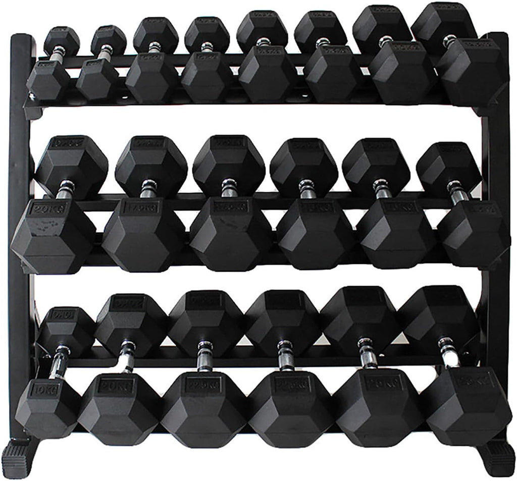 550 lbs Rubber Hex Dumbbells with Rack 5-50 lbs Free Weight for Home Gym, Durable Rubber Dumbbell with Storage,Coated Cast Iron Weight Strength Training Dumb bell Exercise Fitness Equipment