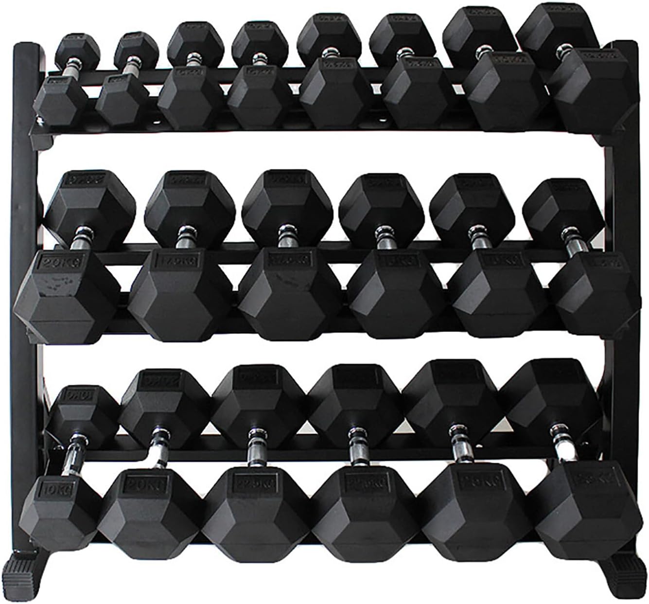 550 lbs Rubber Hex Dumbbells with Rack 5-50 lbs Free Weight for Home Gym, Durable Rubber Dumbbell with Storage,Coated Cast Iron Weight Strength Training Dumb bell Exercise Fitness Equipment