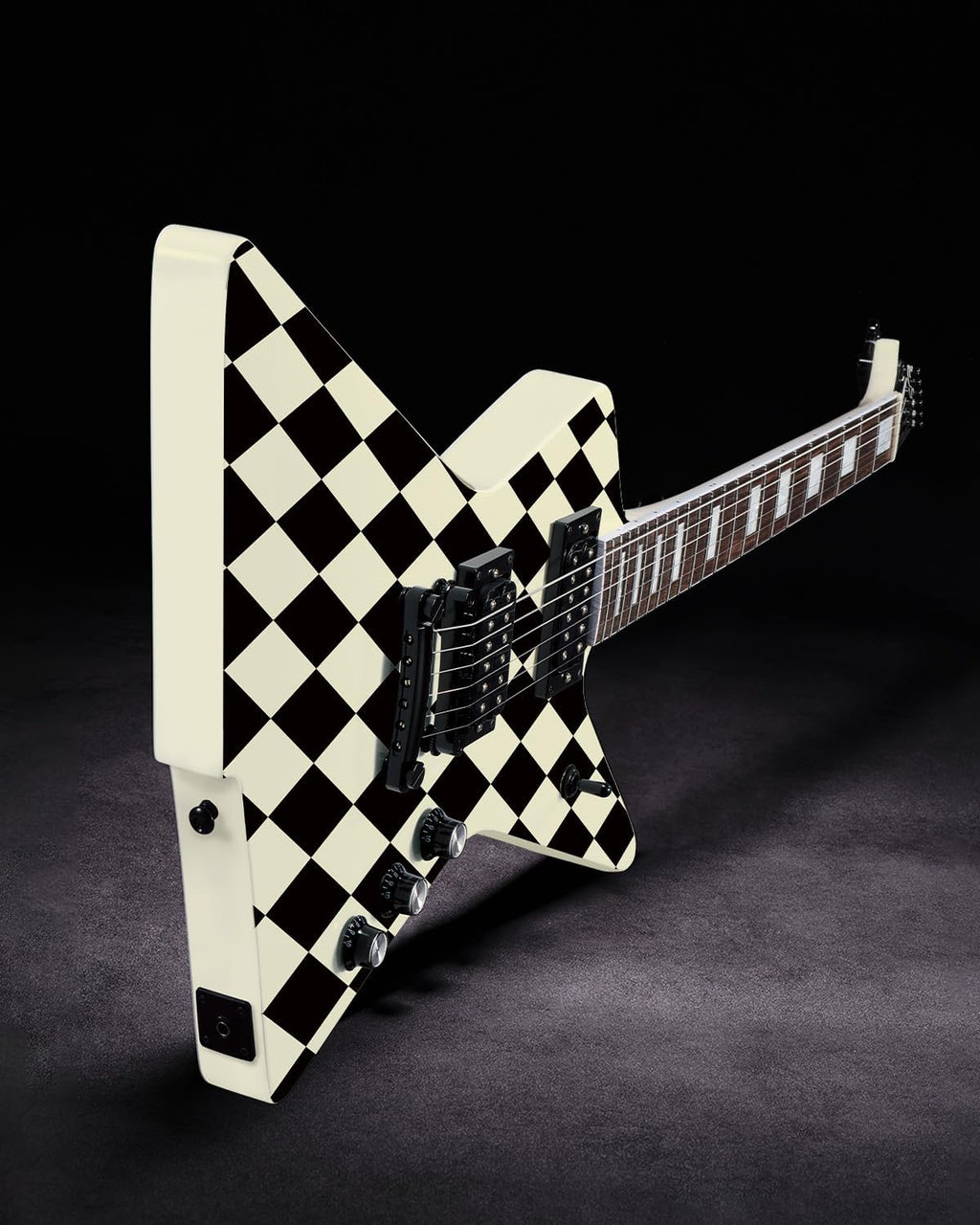 WestCreek Revenge Solid Body Electric Guitar, Heavy Metal Guitar, Right Handed, Heavy Metal Pickups, Rounded End Jumbo Frets, Bone nut, Rosewood Fretboard, Mahogany Body (Checker)