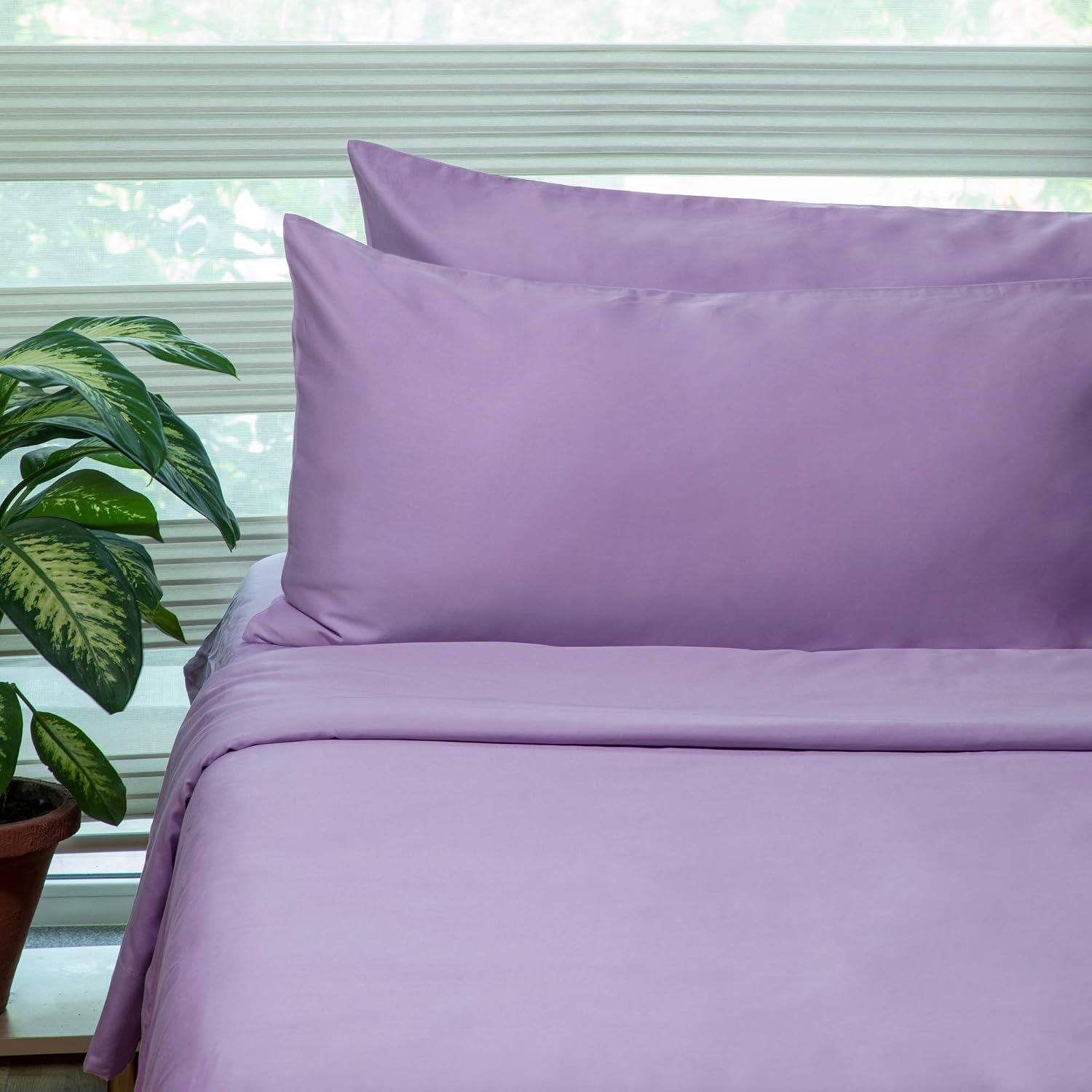 FABDREAMS 100% Organic Cotton California King Sheet Set | 400 Thread Count | Luxury Hotel Collection |GOTS Certified Long Staple Cotton|Elasticised 17' Deep Pockets|Smoother than Egyptian Cotton|Lilac