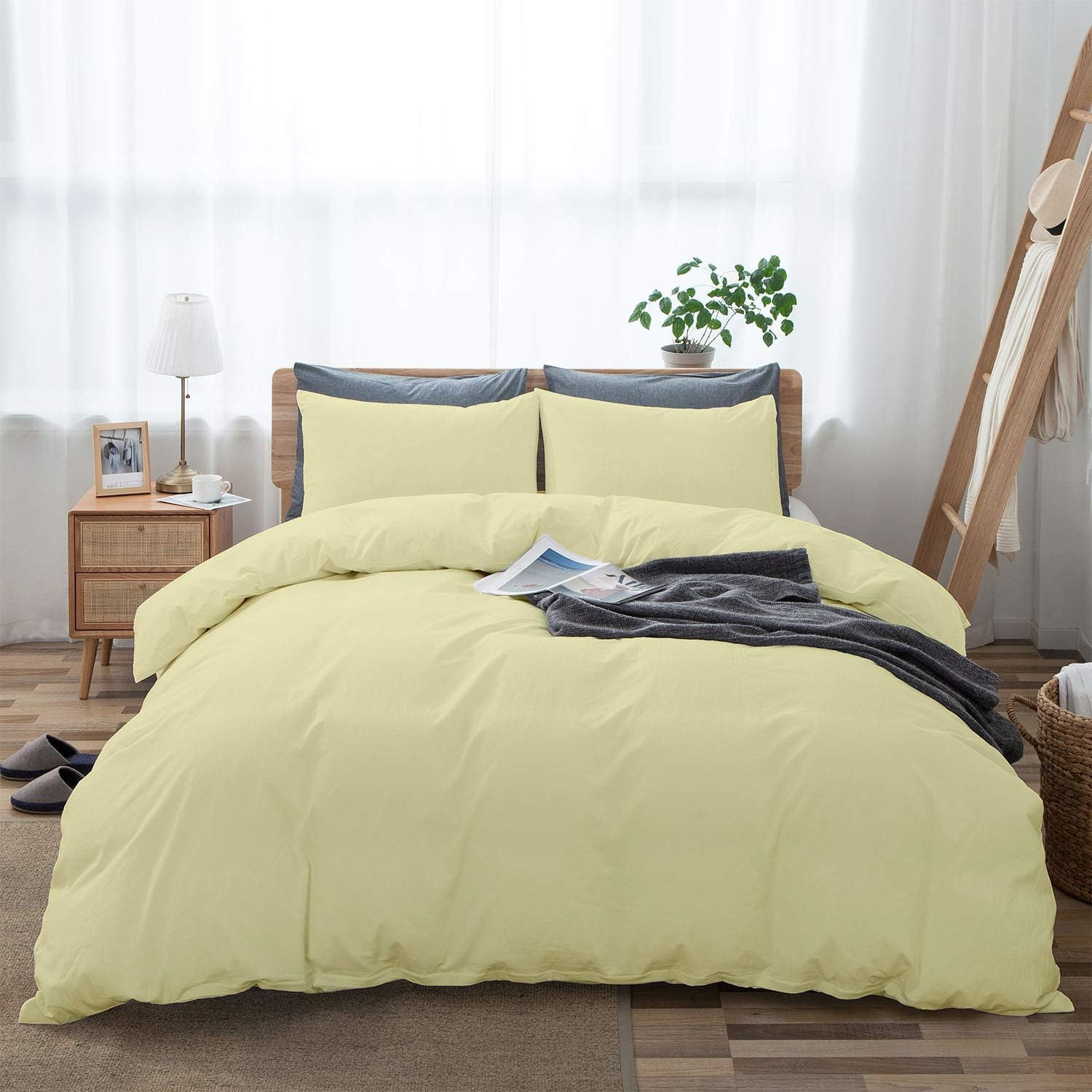 Duvet Cover Oversized King Plus 120'x128' 3 Piece 100% Egyptian Cotton Luxury Soft & Breathable All Season 600 Thread Count with Zipper Closure & Corner Ties Soft Comforter Cover (Ivory)