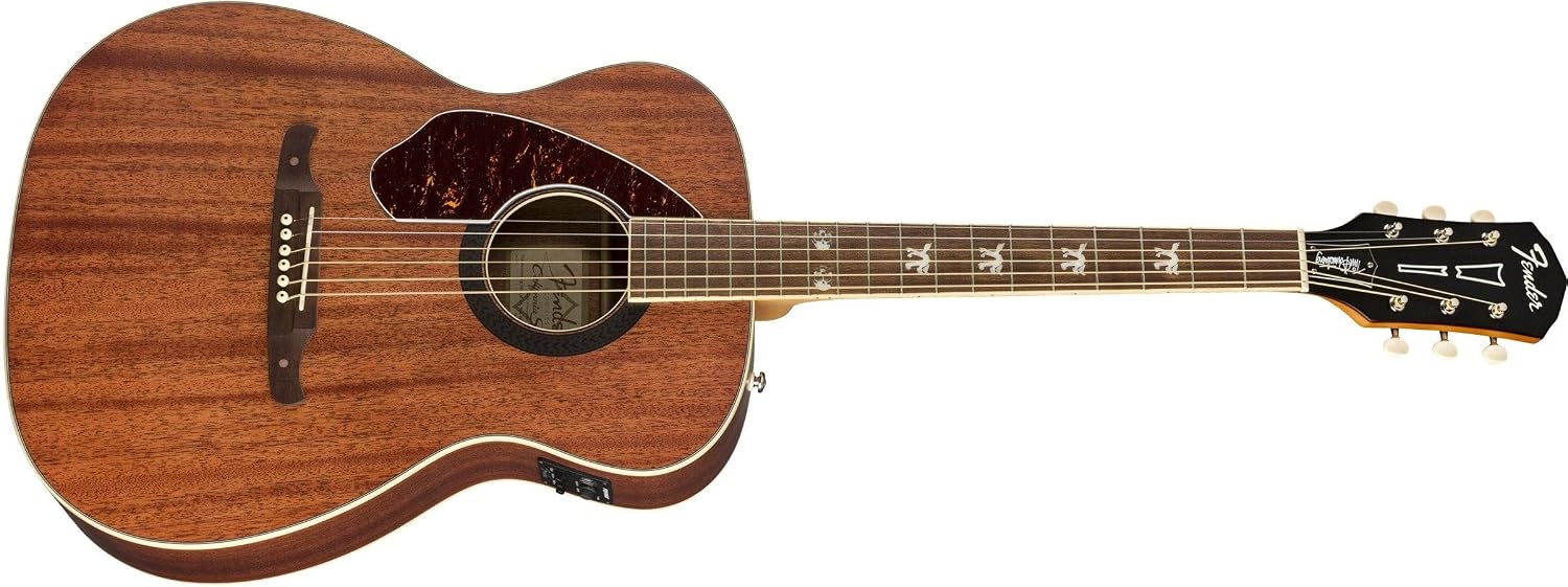 Fender Tim Armstrong Hellcat Concert Acoustic Guitar, with 2-Year Warranty, Natural, Walnut Fingerboard, Left-Handed