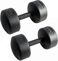 Legacy Solid Round Dumbbell Black – Heavy Duty Cast Iron Hand Weight with Knurled Ergonomic Grip for Strength Training, Muscle Toning, Home Gym Workout – 5 lb to 150 lb In Single & Pair