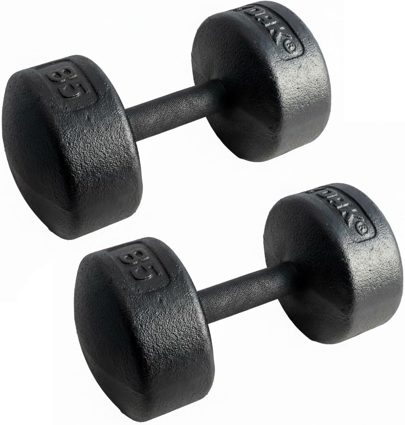Legacy Solid Round Dumbbell Black – Heavy Duty Cast Iron Hand Weight with Knurled Ergonomic Grip for Strength Training, Muscle Toning, Home Gym Workout – 5 lb to 150 lb In Single & Pair