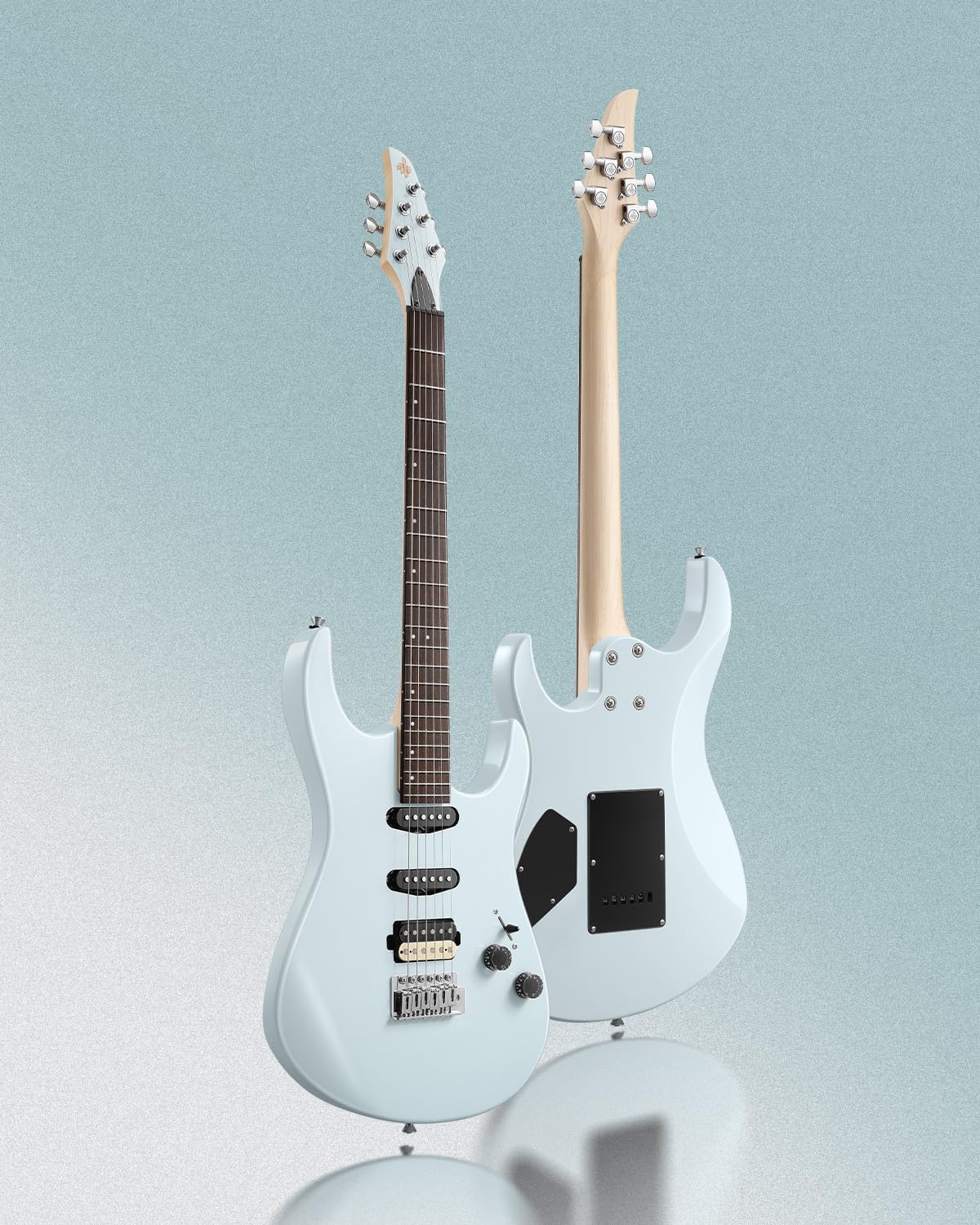 Donner DMT-66 Solid Body Electric Guitar Kit for Beginners, Full Size 39 Inch Electric Guitar with HSS Pickups, Poplar Body, Maple Neck, Starter Guitar with Gig Bag, Strap, Whammy Bar, Wrench, Gray