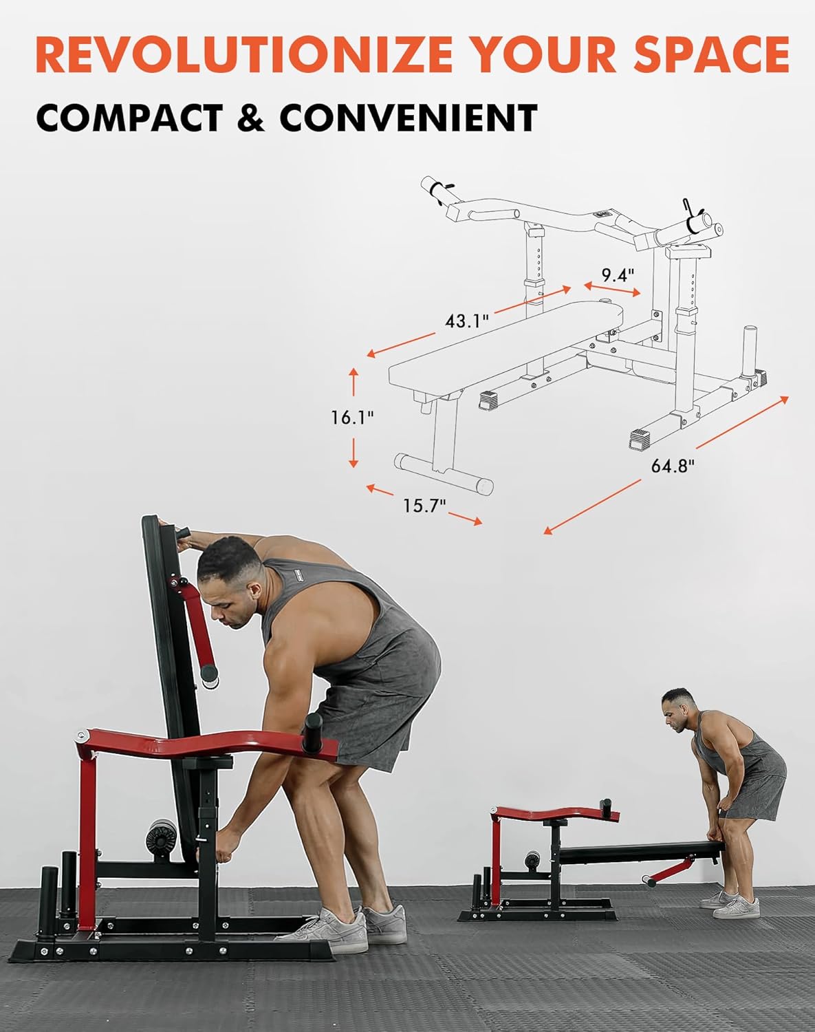 GMWD Chest Press Machine, 1200LBS Bench Press Machine with Independent Converging Arms, Adjustable Flat Incline Bench for Chest, AB Workouts, Shoulder Home Gym Equipment, V1