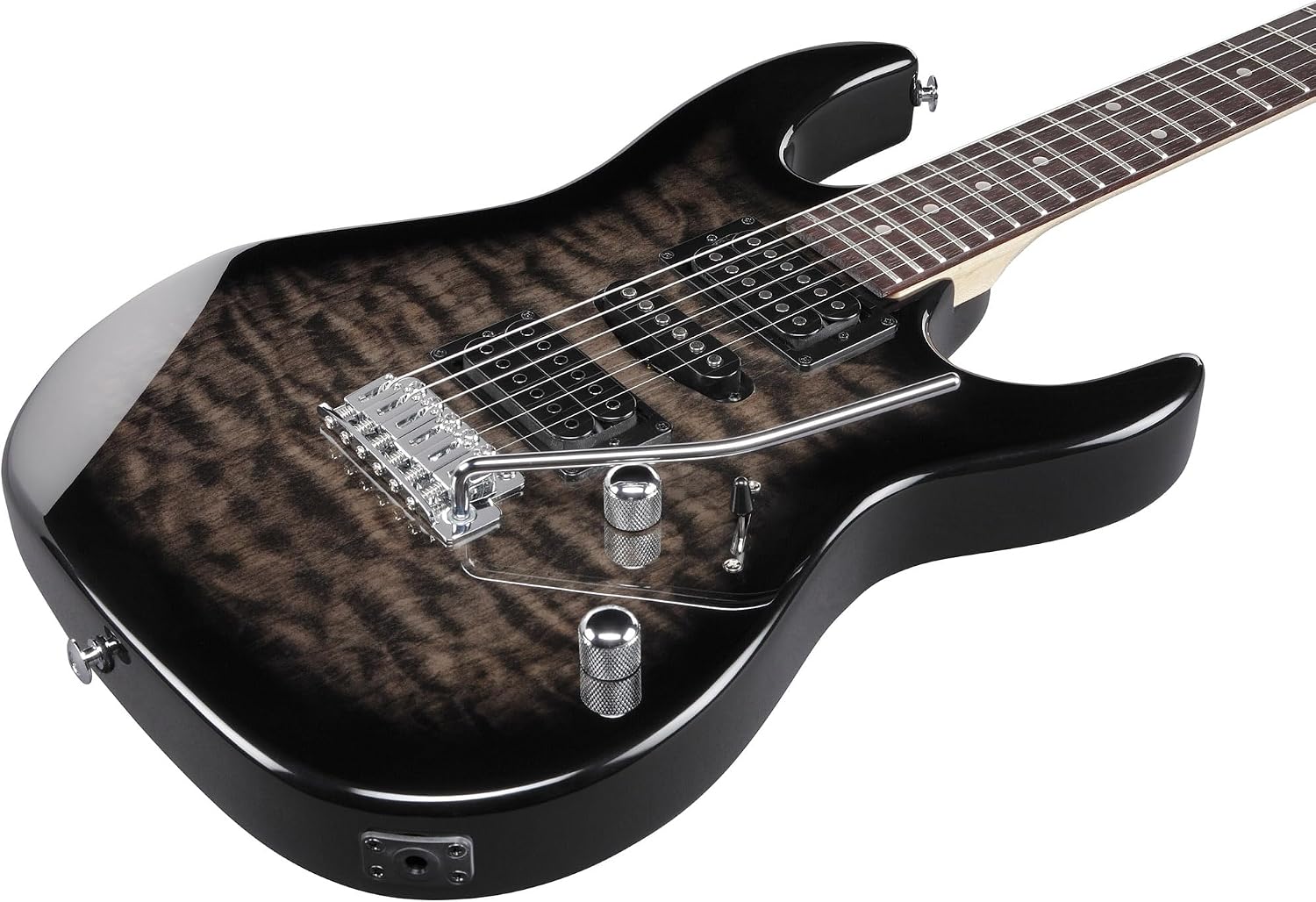 Ibanez GRX70QA RG Gio Electric Guitar - Transparent Black Sunburst Bundle with Amp, Gig Bag, Tuner, Instrument Cable, Picks, Austin Bazaar Instructional DVD, and Polishing Cloth