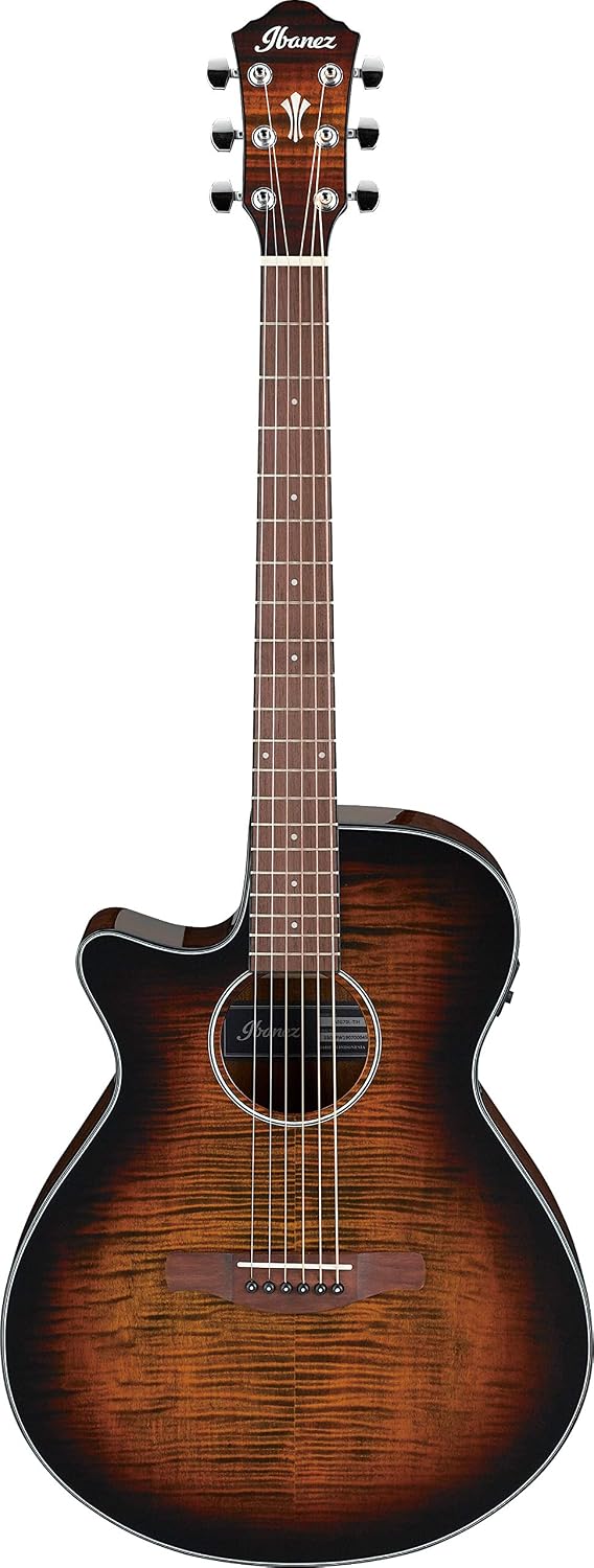 Ibanez AEG70L Left-Handed Acoustic-Electric Guitar - Tiger Burst High Gloss