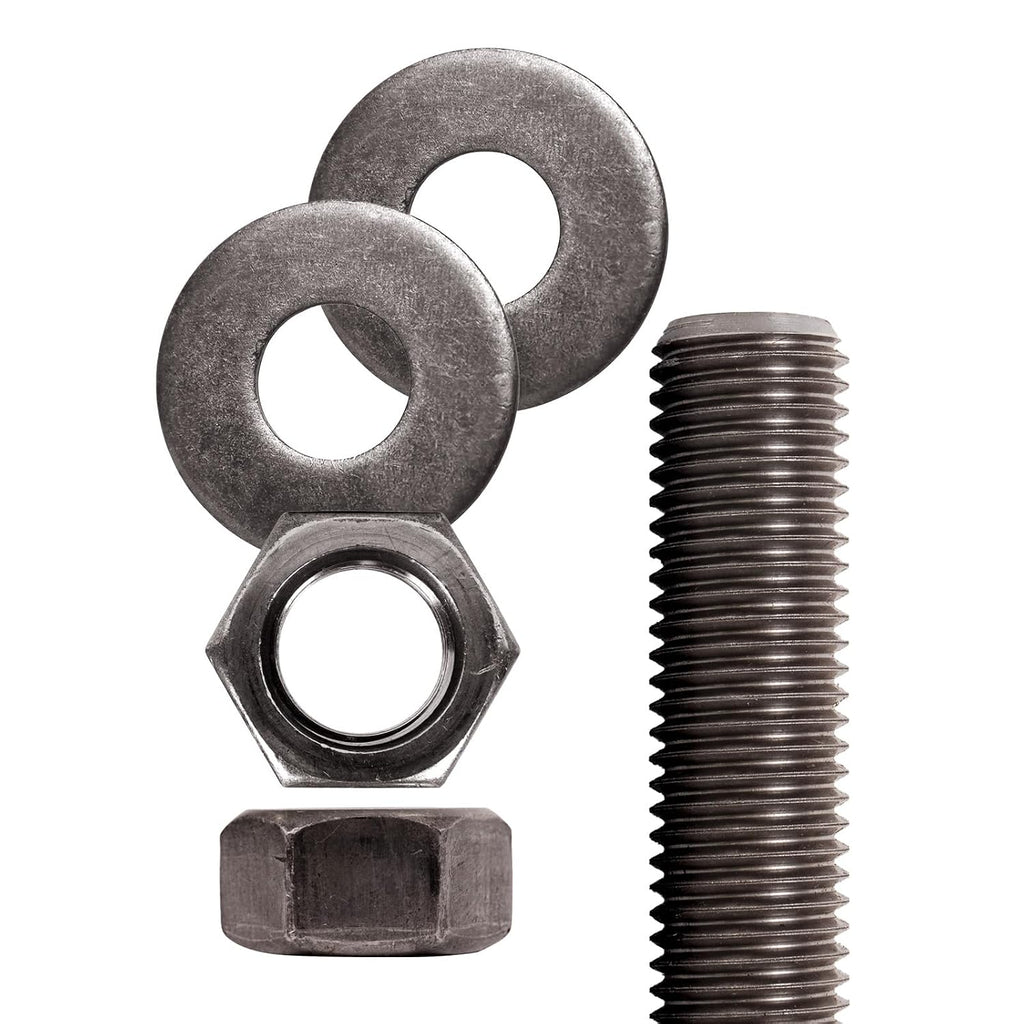 Conquest A307 Unfinished Threaded Rod 1-1/2'-6 x 36 Inches - Coarse Threaded All-Thread Rods - ASTM A307 Grade A Standard